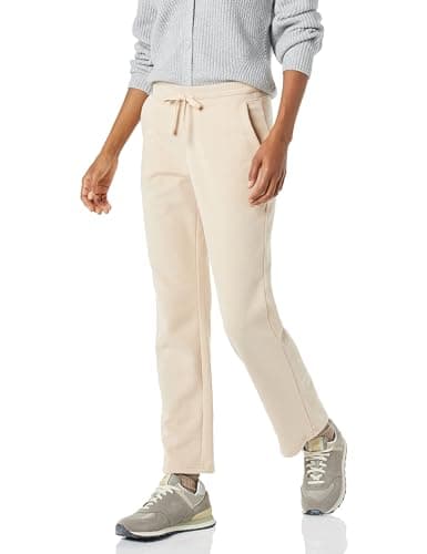 Image of Amazon Essentials Women's Straight Leg Sweatpants with Drawstring for Women, Fleece – (Available in Plus Size), Light Beige, XL