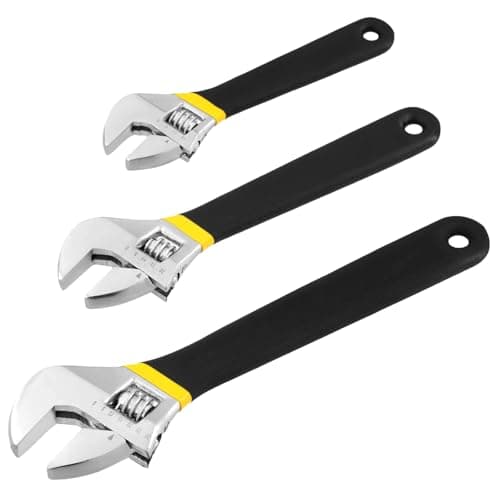 Image of Eidoct Adjustable Spanner Set 150mm/200mm//250mm, 3 Piece Adjustable Spanner Set with Soft Grip, Metric Scale Marked, Adjustable Wrenches, Hand Tools for Home, Garage, Workshop, DIY and Auto Repair
