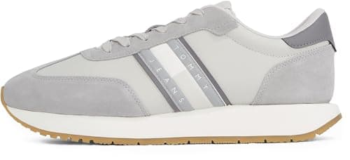 Image of Tommy Jeans Men’s Retro Low Top Runner Trainers, Grey (Granite Road), 9