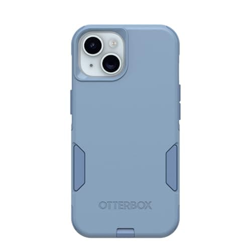 Image of OtterBox iPhone 15, iPhone 14, and iPhone 13 Commuter Series Case - CRISP DENIM (Blue), slim & tough, pocket-friendly, with port protection