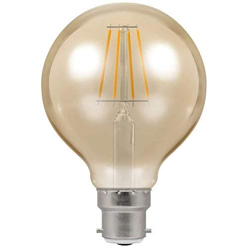 Image of Crompton Lamps LED Globe 5W BC-B22d Dimmable Filament (35W Eqv) 2200K Extra Warm White Antique Bronze 410lm (35W Eqv) G80 Filament Vintage Edison Large Light Bulb