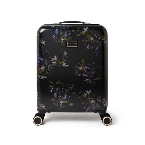 Image of Ted Baker Midnight Bloom Case 55cm Cabin Suitcase Navy Floral 4 Wheel Lightweight ABS TSA Lock Designer Luggage Travel Bag Organised Interior Stylish Carry-On Hard Shell Compartments 39L Capacity