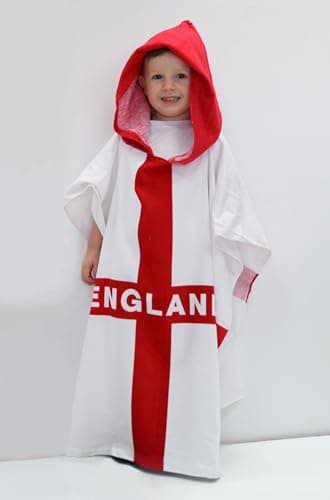 Image of Rapport Home England St George Cross 100% Cotton Hooded Velour Beach Towel