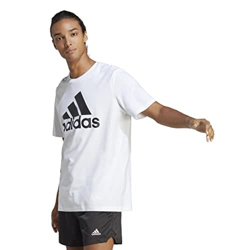 Image of adidas Men's Essentials Single Jersey Big Logo Tee, White, XS