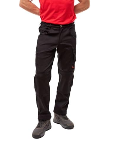 Image of strongAnt Berlin Pro Work Trousers Fully Stretch Men's Trousers Black White Grey, Black / cotton elastane, 44