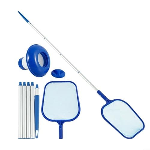 Image of NINMORTH Pool Vacuum Cleaner Set with 120cm Extension Pole, Leaf Rake Net and Floater for Daily Maintenance of Ponds and Spas