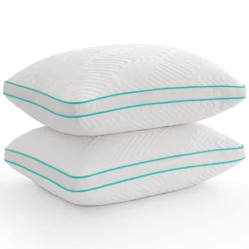 Image of Twirest Pillows 2 Pack, Shredded Memory Foam Pillow, Hypoallergenic Hotel Bed Pillows for Comfortable Sleeping, Machine Washable, Standard Size (51x66cm)