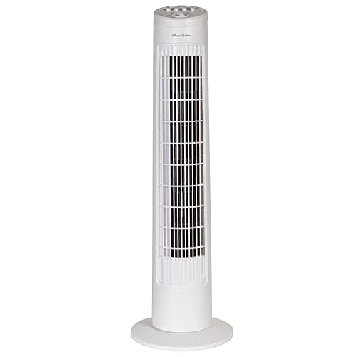 Image of Russell Hobbs 29" Inch, Lightweight, Tower Fan, 3 Speeds, 75° Oscillation, Powerful Airflow, Quiet Operation, Timer, Perfect for Home or Office, White- RHTF2923W