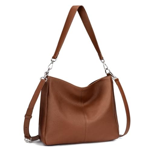 Image of befen Genuine Leather Cross Body Bags for Women Brown Shoulder Bag Large Handbags for Women with Multiple Pockets