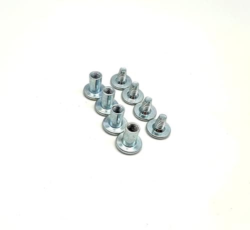 Image of Pack of 4 | M6 x 10mm Joint Connector Bolts & 12mm End Cap Nuts Furniture Connecting Bolts Set for Flat Pack, IKEA, Cot Bed