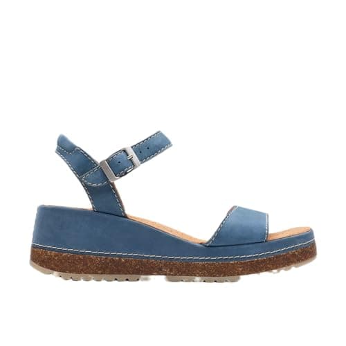 Image of Clarks - Womens Kassanda Lily Sandals, Color Blue Nubuck, Size: 5 UK Wide