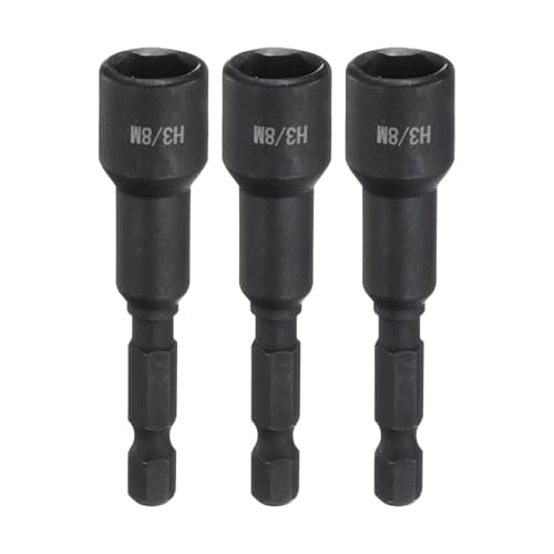 Image of sourcing map 3Pcs Magnetic Nut Driver 3/8" x 1/4" Quick Change Hex Shank Magnetic SAE Nut Driver CRV Steel for Impact Drive Nuts Bolts Driver Bit Set for Drill