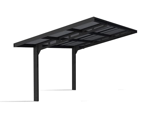 Image of Canopia by Palram Sydney Wave Carport Kit 10x20 286x587cm Black structure with Corrugated Solar Grey Panels