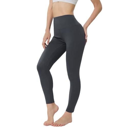 Image of VanKee High Waisted Leggings for Women Buttery Soft Pants Opaque Yoga Tights Tummy Control Slim Leggings Stretchy Gym Trousers Women Sports Pants for Running Fitness Workout(Grey,L)