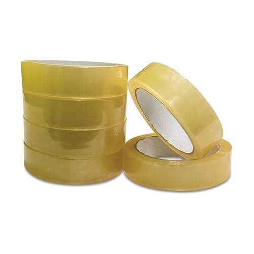 Image of JeeJaan® 6 Rolls Clear Packaging Tape 24mm x 66m Clear Packaging Tape Strong Tape for Parcel Box Moving Storage Heavy Duty Packing Tape Clear Adhesive Tape Shipping Wrapping
