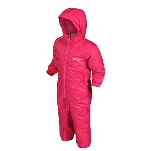 Image of Regatta Boys' Splosh III Waterproof and Breathable Insulated Lightweight All-in-One Suit Waterproof, hot pink, 5-6 Jahre