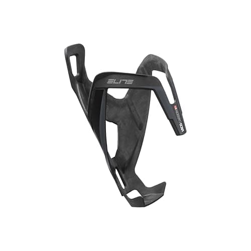 Image of Elite Vico Carbon Bottle Cage Mat Black Graphic – Ultra Lightweight Carbon Fibre Bike Bottle Holder – WorldTour Pro Choice – For Road Bike, MTB & Gravel Cycling