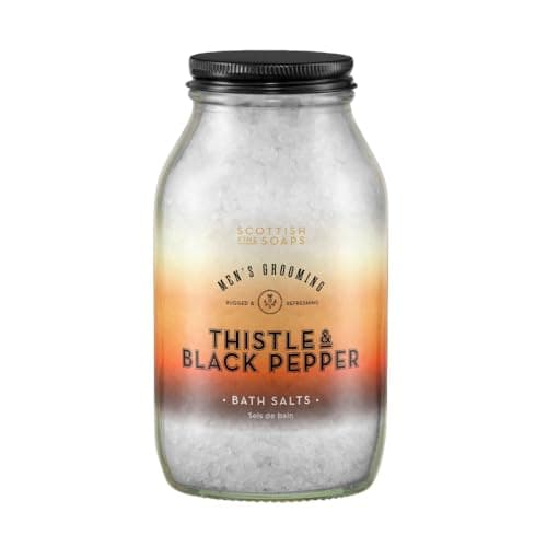 Image of Scottish Fine Soaps Men's Grooming Thistle & Black Pepper Bath Salts 500g – Relaxing Epsom Salts with Woody Amber and Spicy Notes