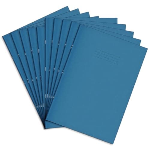 Image of Rhino Oversized Exercise Books, 48-Page / 10mm Squared Paper Notebook, 10-Pack, 13 x 9 Writing Book, Office & School Stationery Supplies, Light Blue