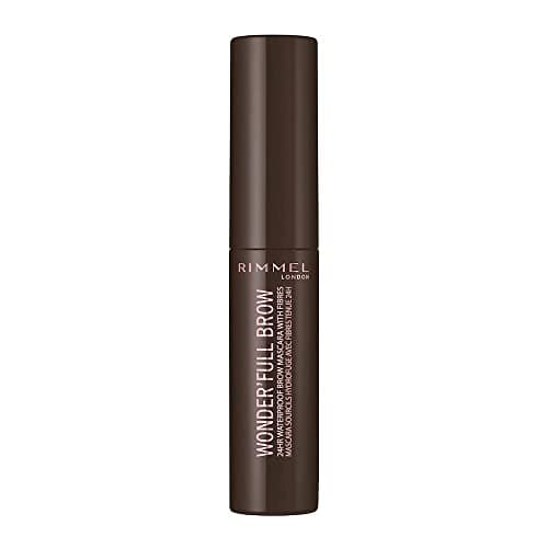 Image of Rimmel London Wonderâ€™Full Brow 24HR Waterproof Brow Gel, with Fibres for Plump Thick Brows, Dark, 4.5 ml (Pack of 1)