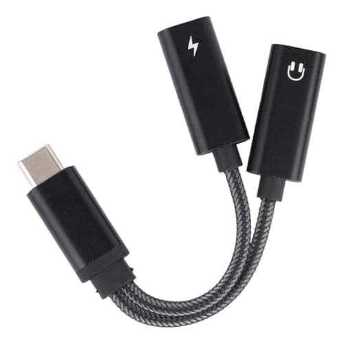Image of 2 in 1 USB C Splitter, Dual Type C Headphone and Charger Adapter with PD 60W Fast Charging for iPhone 16 15 Pro Max, Samsung Galaxy S25 S24 Ultra, iPad, MacBook, and More USB-C Devices