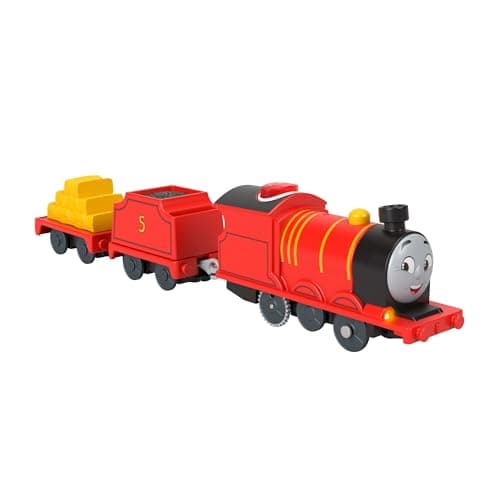 Image of ​Thomas & Friends Motorized Toy Train Talking James Battery-Powered Engine with Sounds & Phrases for Preschool Kids 3+ Years, UK English Version, HWY30