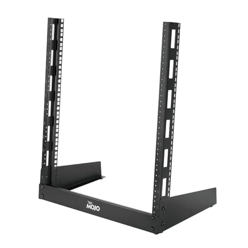 Image of Tecmojo 2 Post 12U Desktop Server Rack Small Open Frame Rack for 19in AV/Data/Audio/Studio Equipment Free Standing Home/Office Rack,Tapped Hole