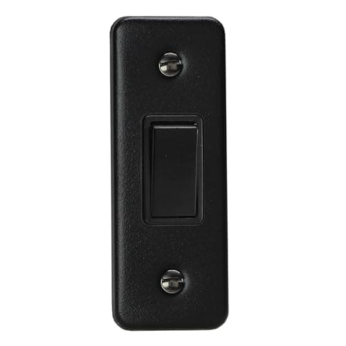 Image of Varilight Single Rocker Light Switch 2-Way - Architrave Matt Black With Black Rocker, XYA1B.MB