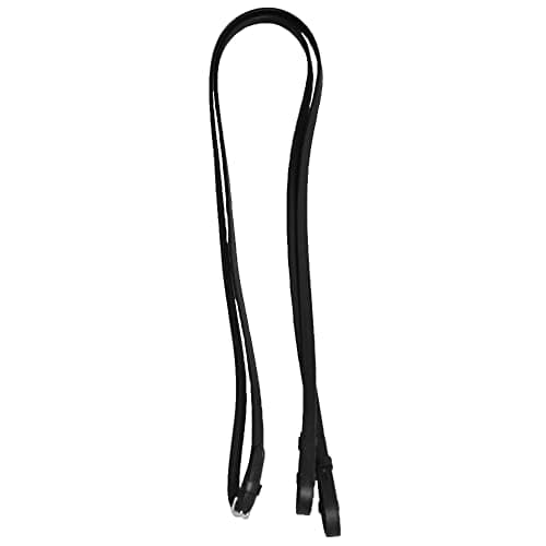 Image of Half Rubber Leather Show Reins (Black, Full 5/8")