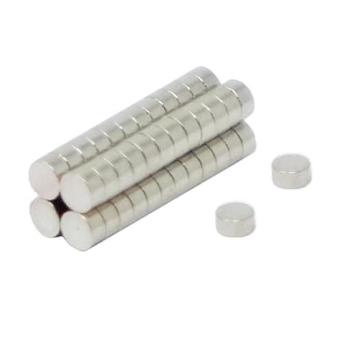 Image of N42 Neodymium Magnet for Arts, Crafts, Model Making, DIY and Hobbies - 2mm dia x 1mm thick - 0.11kg Pull - Pack of 50