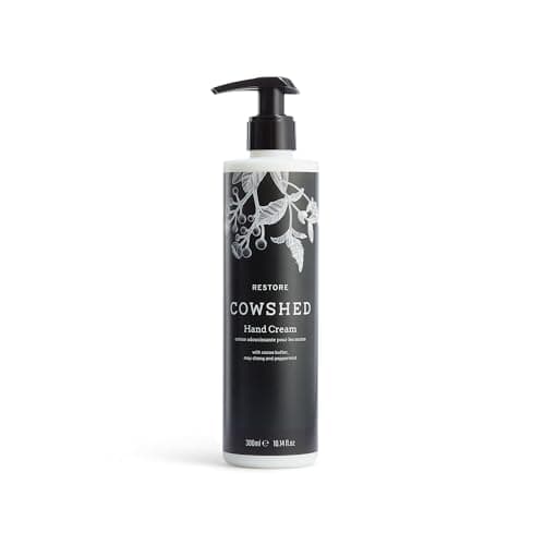 Image of Cowshed Restore Hand Cream 300ml - Hydrating Hand & Nail Cream with Cocoa Butter, May Chang & Peppermint - Nourishing Hand Lotion & Moisturiser for Dry Skin
