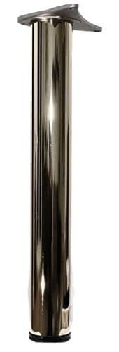 Image of 3 x 870mm Adjustable Chrome Breakfast Bar Worktop Support Table Leg 60mm Diameter