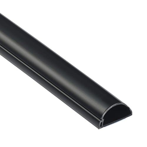Image of D-Line 1M3015B Mini Trunking, Electrical Cable Management Solution, Self-Adhesive Cord Cover - 30mm (W) x 15mm (H) - Black (1-Meter Length)