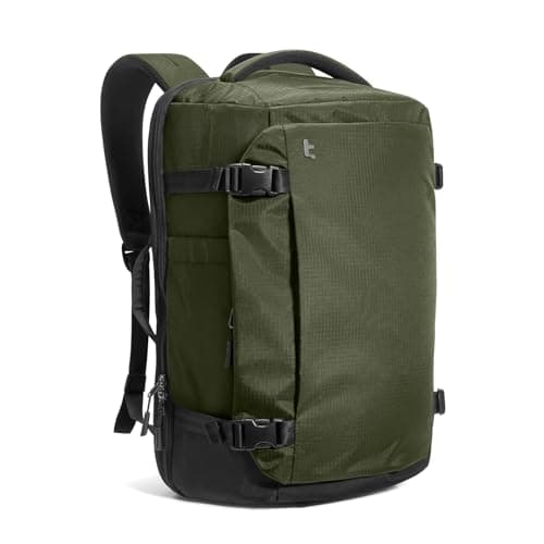Image of tomtoc Travel Backpack 40L, TSA Friendly Flight Approved Carry-on Luggage Hand Water-resistant Lightweight Business Rucksack, Durable Large Weekender Bag Daypack Fits 17.3 Inch Laptop, PFAS Free