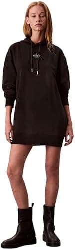 Image of Calvin Klein Women's Premium Terry Longline Hoodie, Black (Black), M