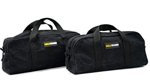 Image of MELOTOUGH Canvas Utility Tool Tote bag Combo Kit-Includes 2 Medium Tool Organizer Bags for Electrician, Plumbing, Gardening, HVAC & More (Black)