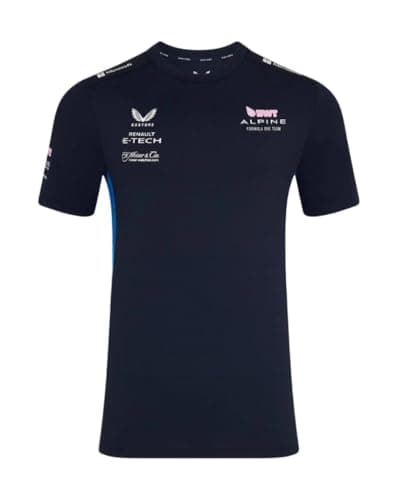 Image of Alpine F1 Team 2025 Set Up T-Shirt, Official Collection, Navy Blue, Short Sleeve (UK, Alpha, L, Regular, Regular, Blue)