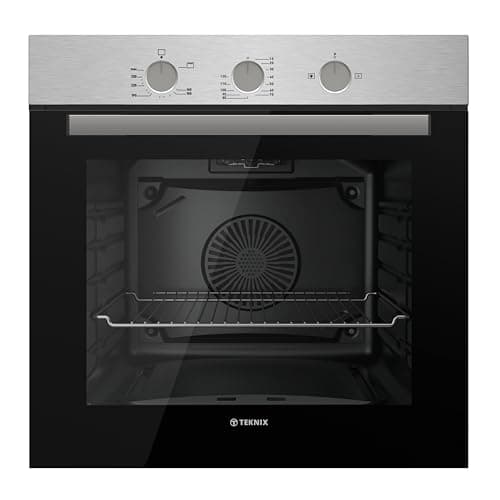 Image of Teknix BITK263GSX 60cm Built-In Gas Oven – Integrated with 63L Capacity - LPG Convertible - Mechnical Minute Minder - Double Glazed - Stainless Steel, W59.5 x H59.5 x D55.0 (cm)