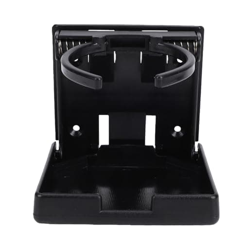 Image of Kelawoly Foldable Cup Holder, Plastic Adjustable Boat Drink Holder, Collapsible Design with Space Saving Storage for Boats Yachts RVs Cars and Trucks, Universal Black