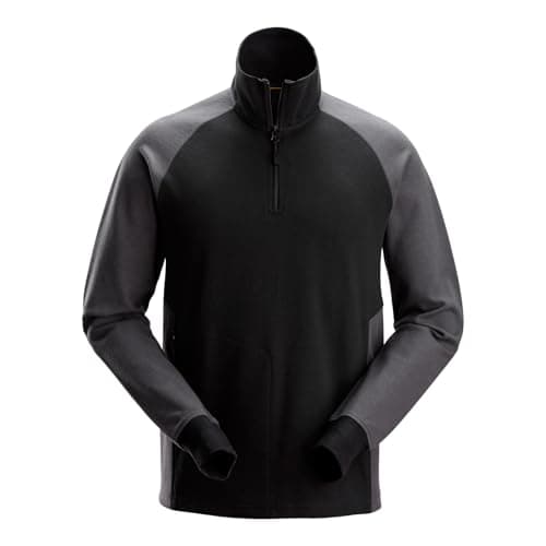 Image of Snickers Workwear Two Coloured Zip Sweatshirt 2841 (UK, Alpha, L, Regular, Regular, Black)