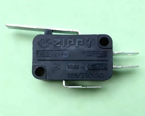 Image of 1 PC Zippy High Power Microswitch VMN-15H-02D0-B-Z, 15A 250VAC, SPDT 3-Pin, Medium Roller Lever Actuator, Heavy Duty T125 Rated