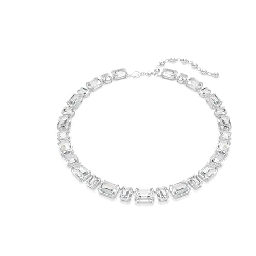 Image of Swarovski Millenia Necklace, Clear Octagon-Cut Crystals in a Rhodium-Finished Setting, Part of the Millenia Collection