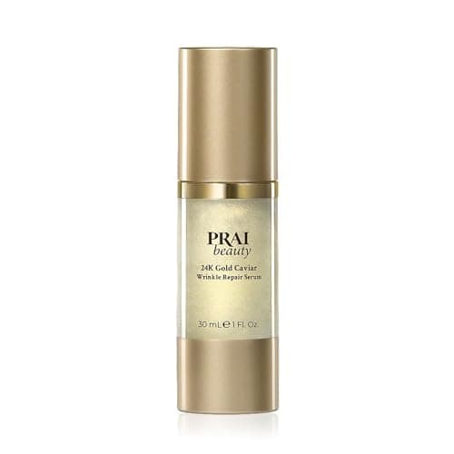 Image of PRAI 24k Gold Caviar Wrinkle Repair Serum 30ml - Intensive Real 24K Gold - Advanced Anti-Aging, Anti-Wrinkle Skincare - Hydrates, Firms & Brightens Skin - With Hyaluronic Acid - Younger Skin