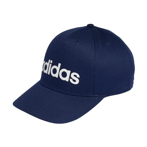 Image of adidas Unisex Linear Baseball Cap, Dark Blue/White, M-L