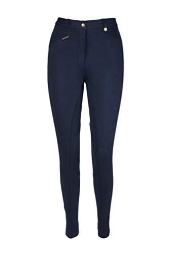Image of Avon Equine Cotton Childrens Horse Riding Jodhpurs for Boy and Girls 4 Way Stretch Soft Junior Child Equine Jodhpurs Jods (Navy, 18)