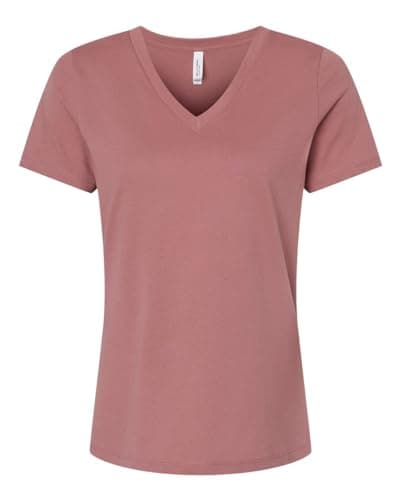 Image of Bella + Canvas Ladies' Relaxed Jersey V-Neck T-Shirt Mauve, Mauve, XL
