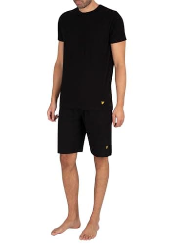 Image of Lyle & Scott Mens Jersey Pyjama Set Black M