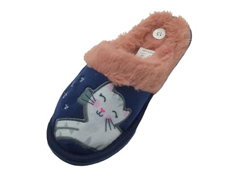 Image of GladRags Girls Plush Animal Mule Slippers, Cat, Size 12