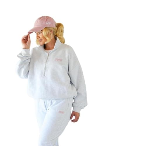 Image of She EO Collective Women’s Jumper – Premium Cotton Blend Sweatshirt, Soft Crew Neck Pullover, Casual Everyday Loungewear Top (M - Light Gray)