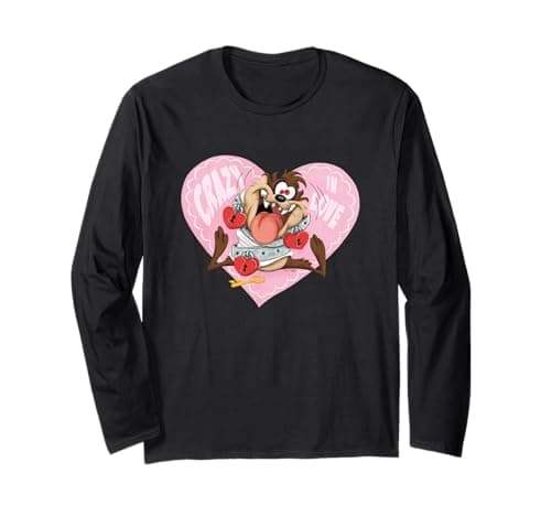 Image of Looney Tunes Valentine's Day Taz Crazy in Love Long Sleeve T-Shirt
